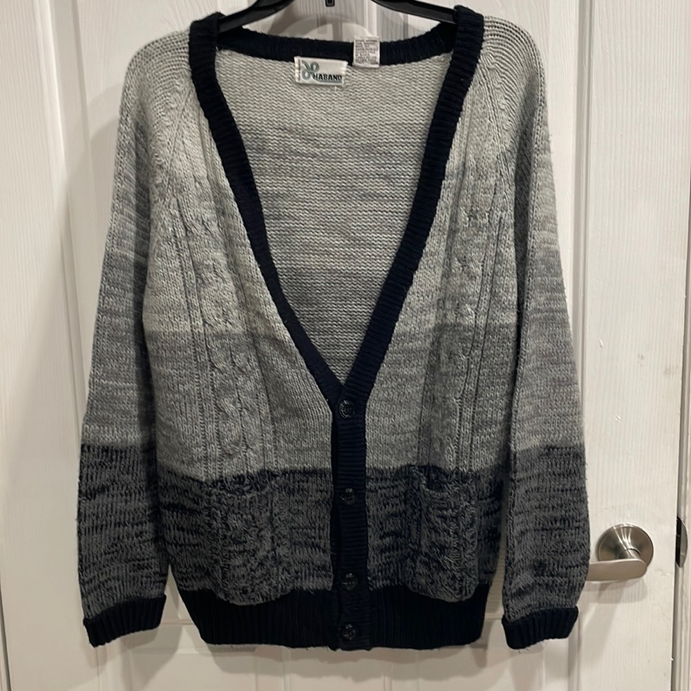 Vintage Cardigan Black/Gray Sz S